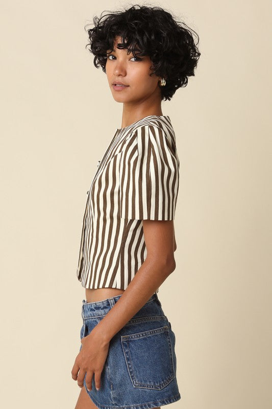 Selina Stripe Puff Sleeve Top