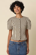 Selina Stripe Puff Sleeve Top