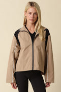Eloise Contrast Panel Zip-up Jacket