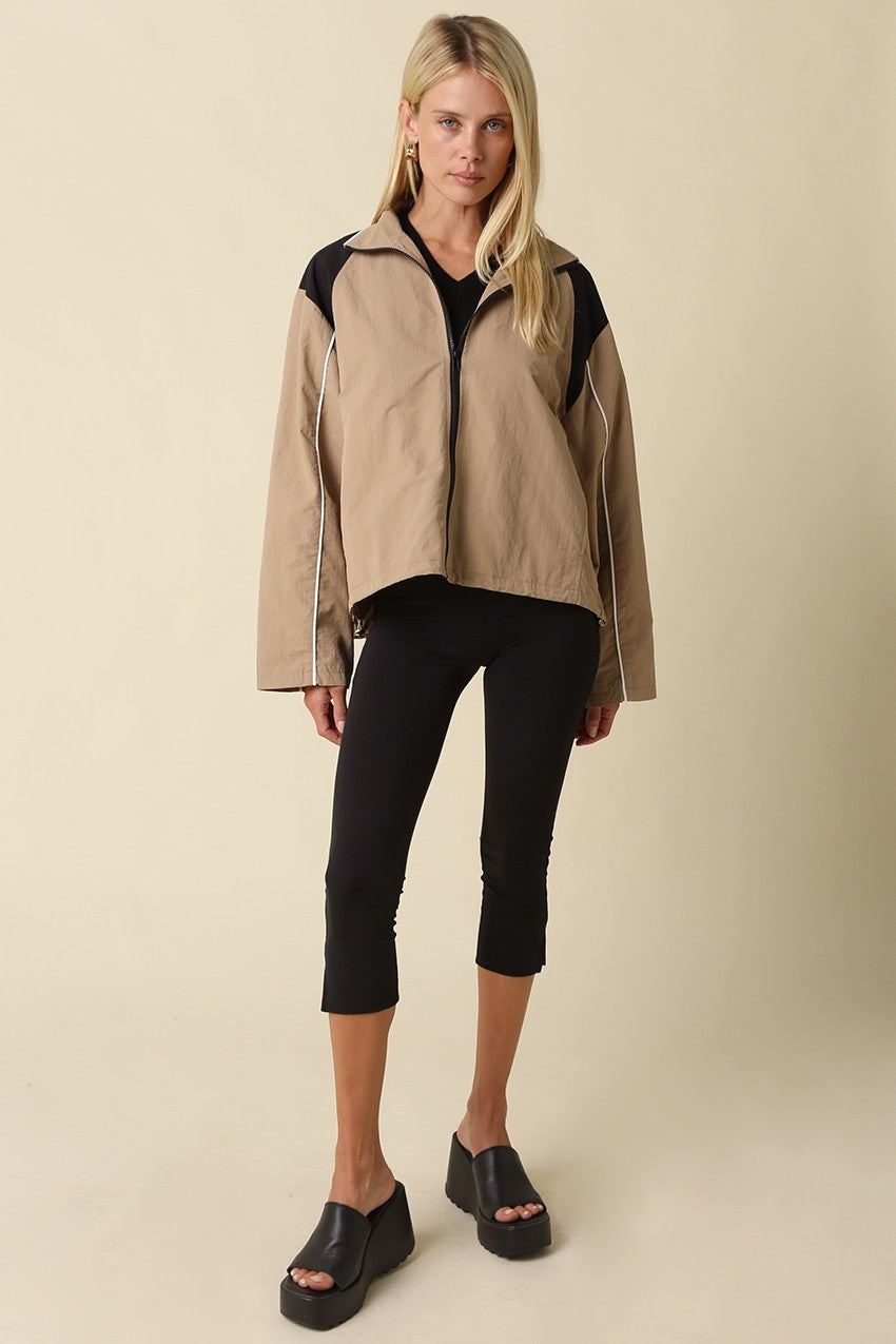 Eloise Contrast Panel Zip-up Jacket