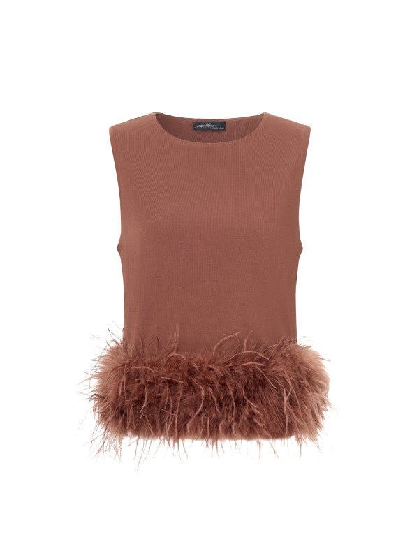 Brielle Feather Trim Top