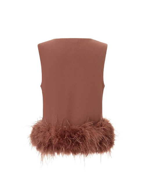 Brielle Feather Trim Top
