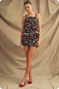 Floral Jacquard Pearl Trim Set