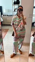 Vintage Feed Sack Utility Jumpsuit
