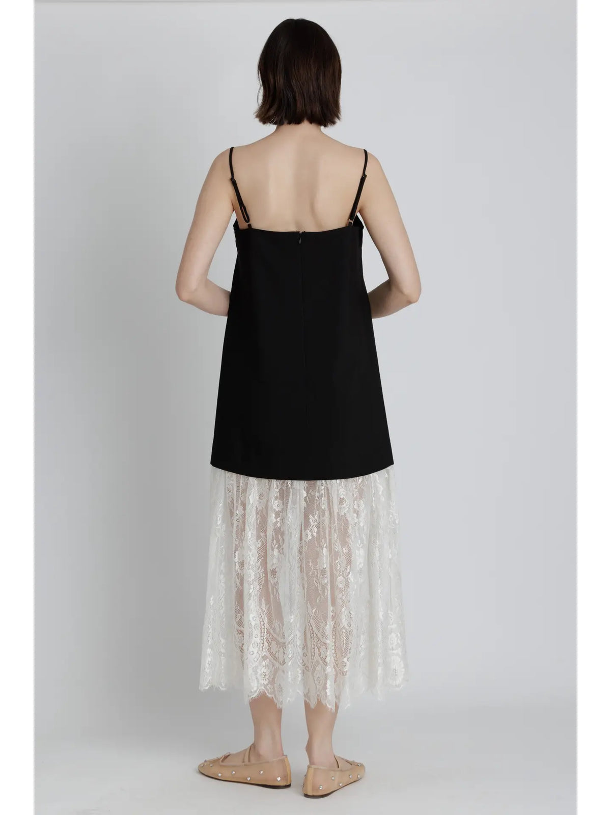 Lace Trim Midi Dress