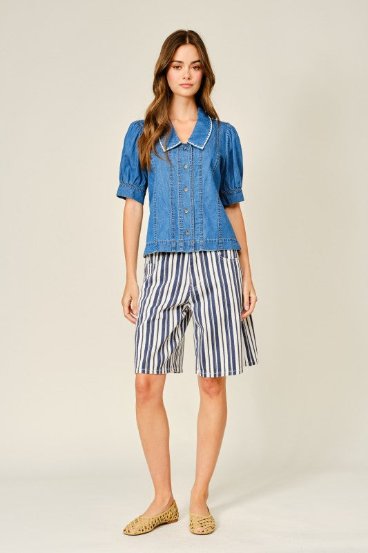 Striped Barrel Shorts