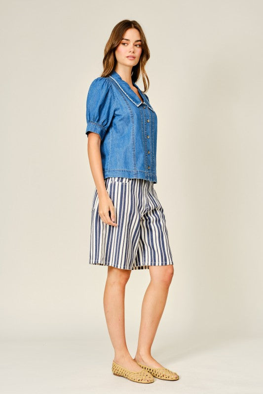 Striped Barrel Shorts