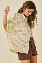 Honey Gingham Puff Sleeve Shirt