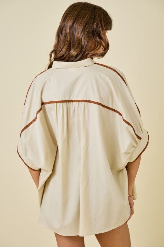 Sandstone Trim Relaxed Button-Down