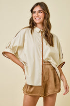 Sandstone Trim Relaxed Button-Down