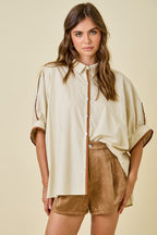 Sandstone Trim Relaxed Button-Down