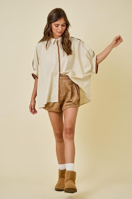 Sandstone Trim Relaxed Button-Down