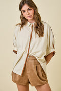 Sandstone Trim Relaxed Button-Down