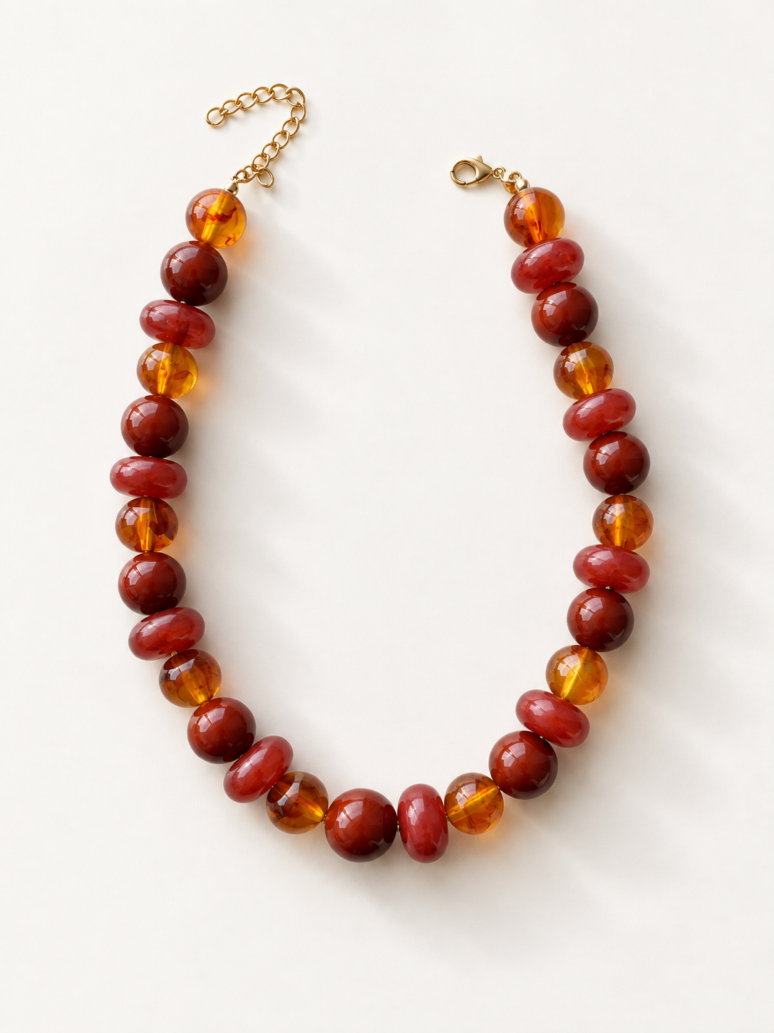 Color Block Resin Beaded Necklace