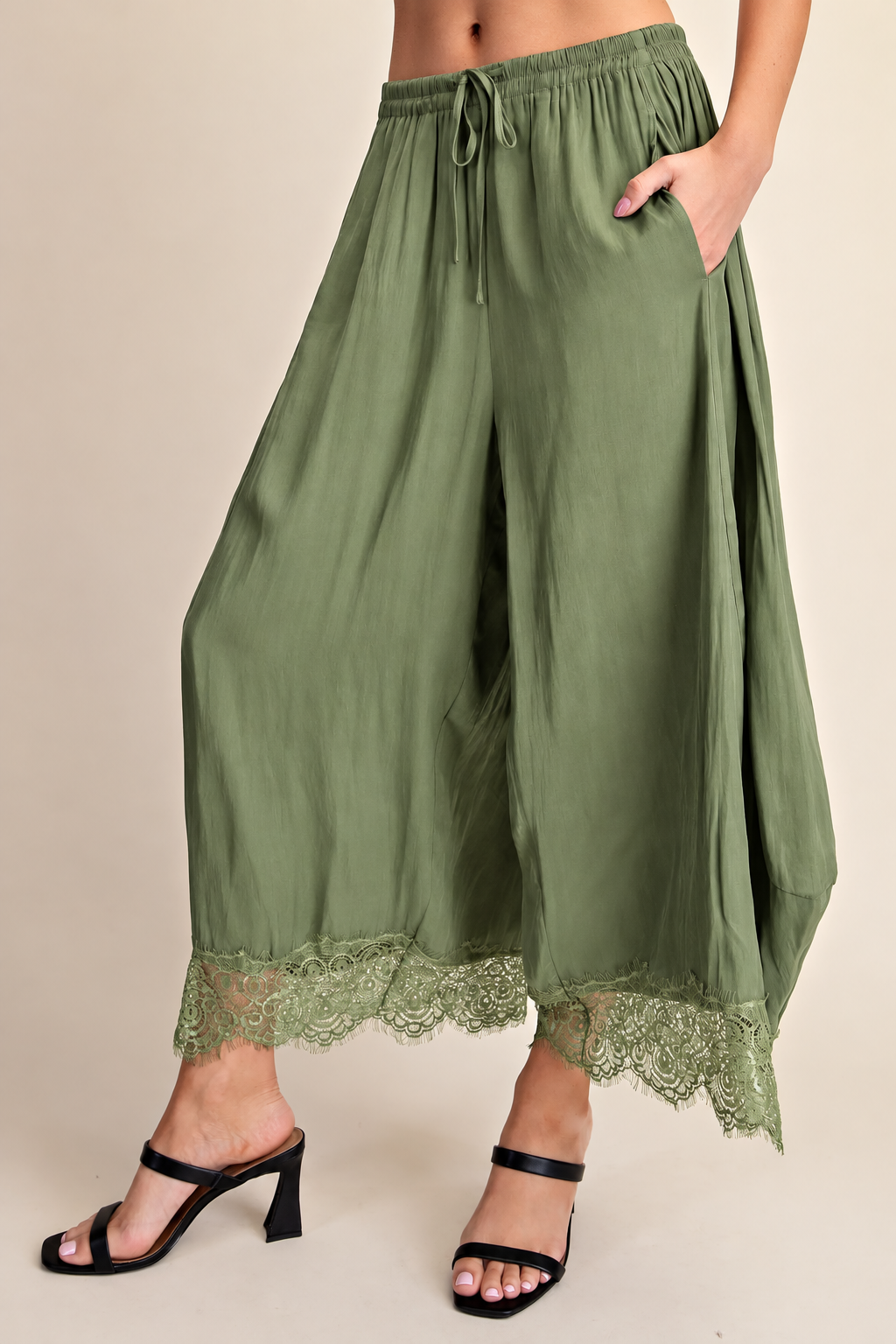 Cropped Lace Balloon Pants
