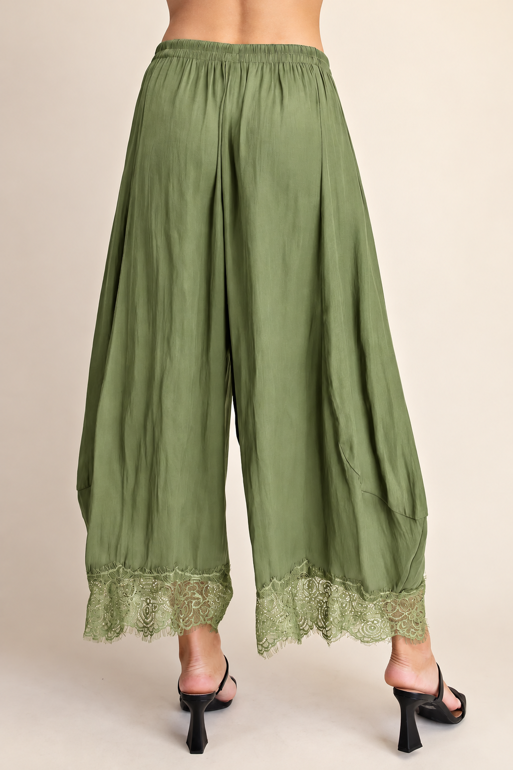 Cropped Lace Balloon Pants