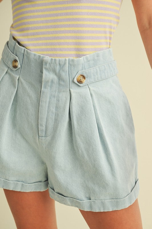 Harbor Pleat Shorts – Sky Blue