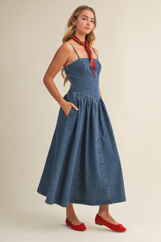 Indigo Muse Denim Maxi Dress