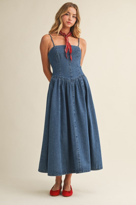 Indigo Muse Denim Maxi Dress