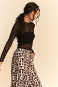 Midnight Mesh Polka Dot Top