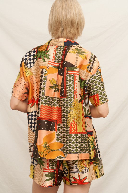 Mosaic Tropic Button-Up Set