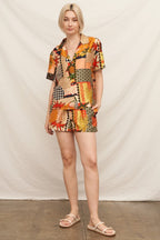 Mosaic Tropic Button-Up Set