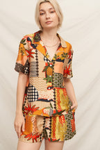 Mosaic Tropic Button-Up Set