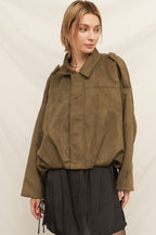 Olive Luxe Suede Jacket