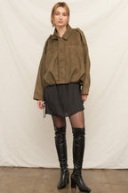 Olive Luxe Suede Jacket