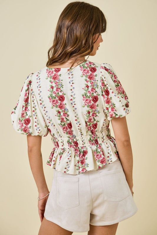 Blush Garden Tie-Front Top