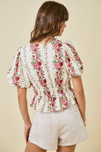Blush Garden Tie-Front Top