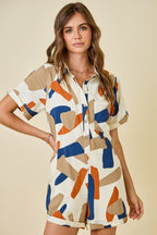Geometric Printed Romper