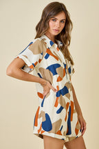 Geometric Printed Romper