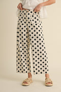 Polka Dot Print Wide Pants