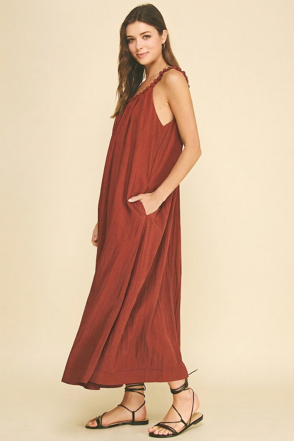 Rust maxi dress