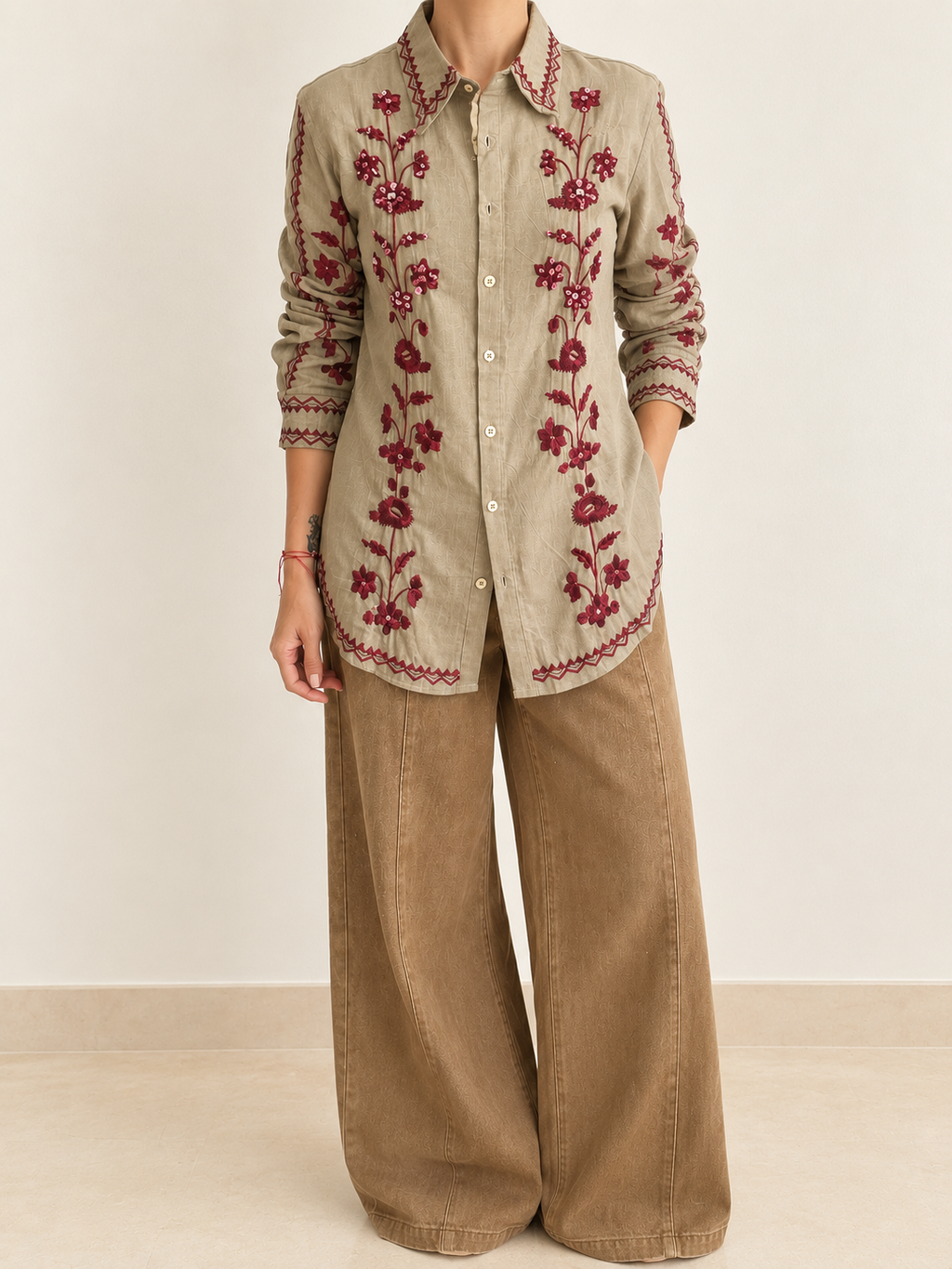 Desert Bloom Embroidered Shirt