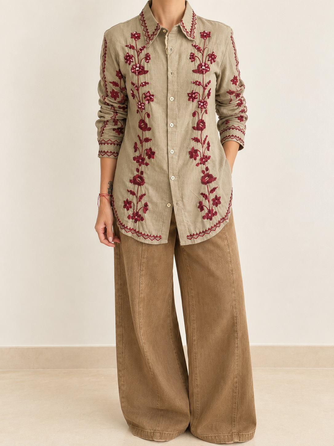 Desert Bloom Embroidered Shirt