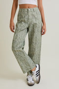 Sage Texture Straight Pants