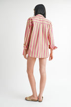 Sunset Stripe Button-Up Set