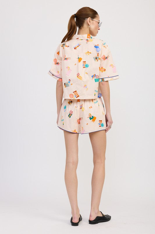 Poolside Poplin Set – Beach Print