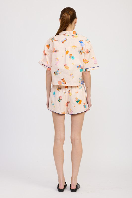 Poolside Poplin Set – Beach Print