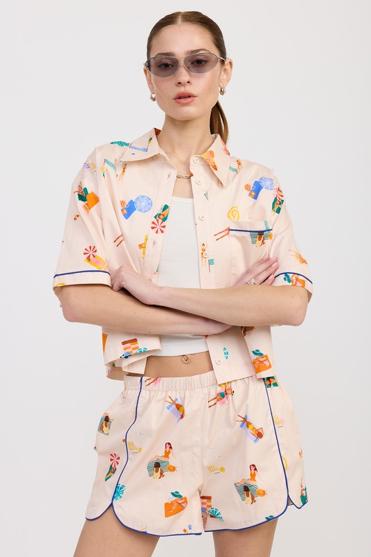 Poolside Poplin Set – Beach Print