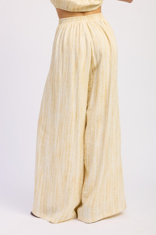 Watercolor Linen Wide Leg Pants Set