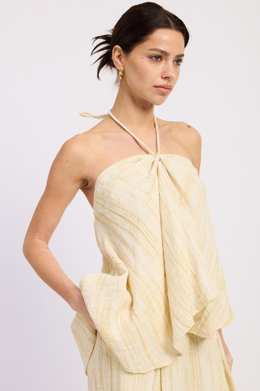 Watercolor Linen Wide Leg Pants Set
