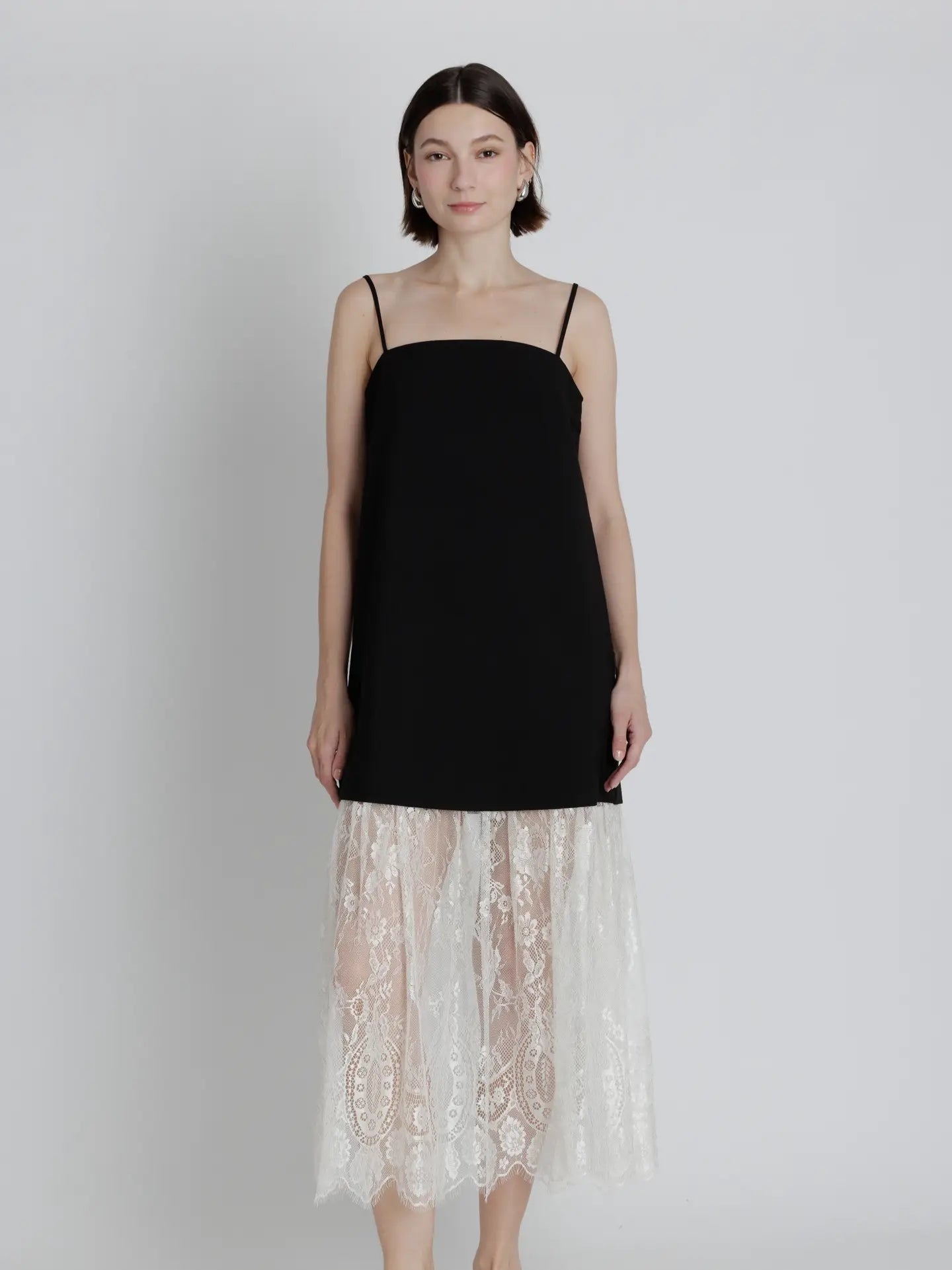 Lace Trim Midi Dress