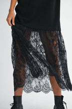 Midnight Lace Layered Tee Dress