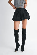 Black Bubble Hem Shorts