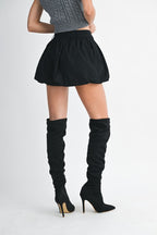 Black Bubble Hem Shorts