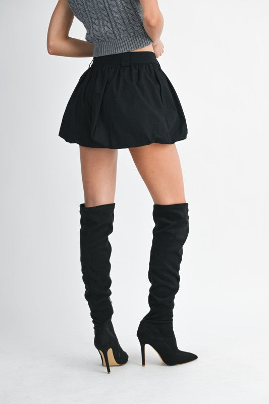 Black Bubble Hem Shorts