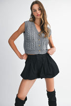 Black Bubble Hem Shorts